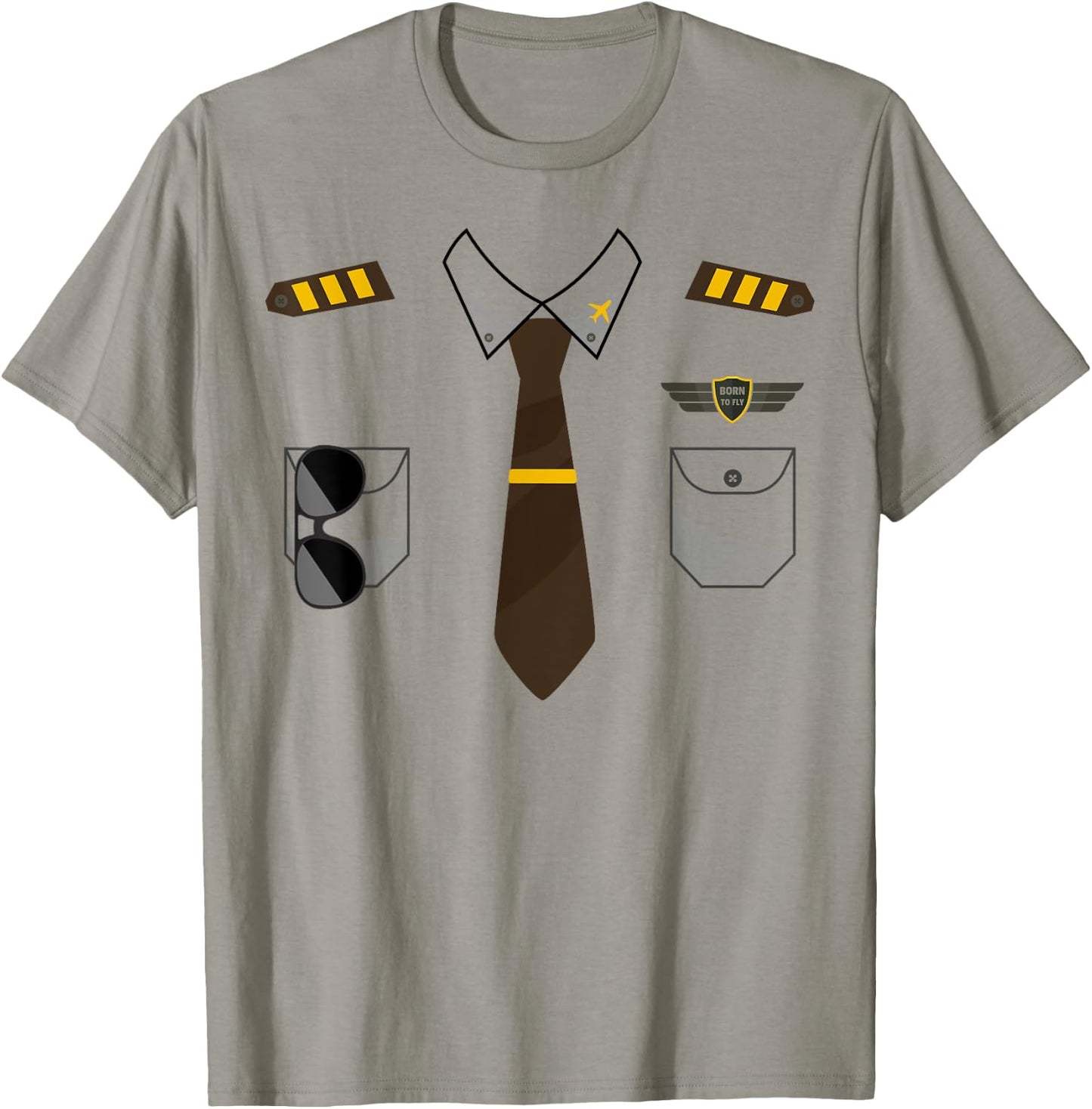 Pilot Costume Birthday Kids Airplane Pilot Halloween T-Shirt - T-Shirt | Sand