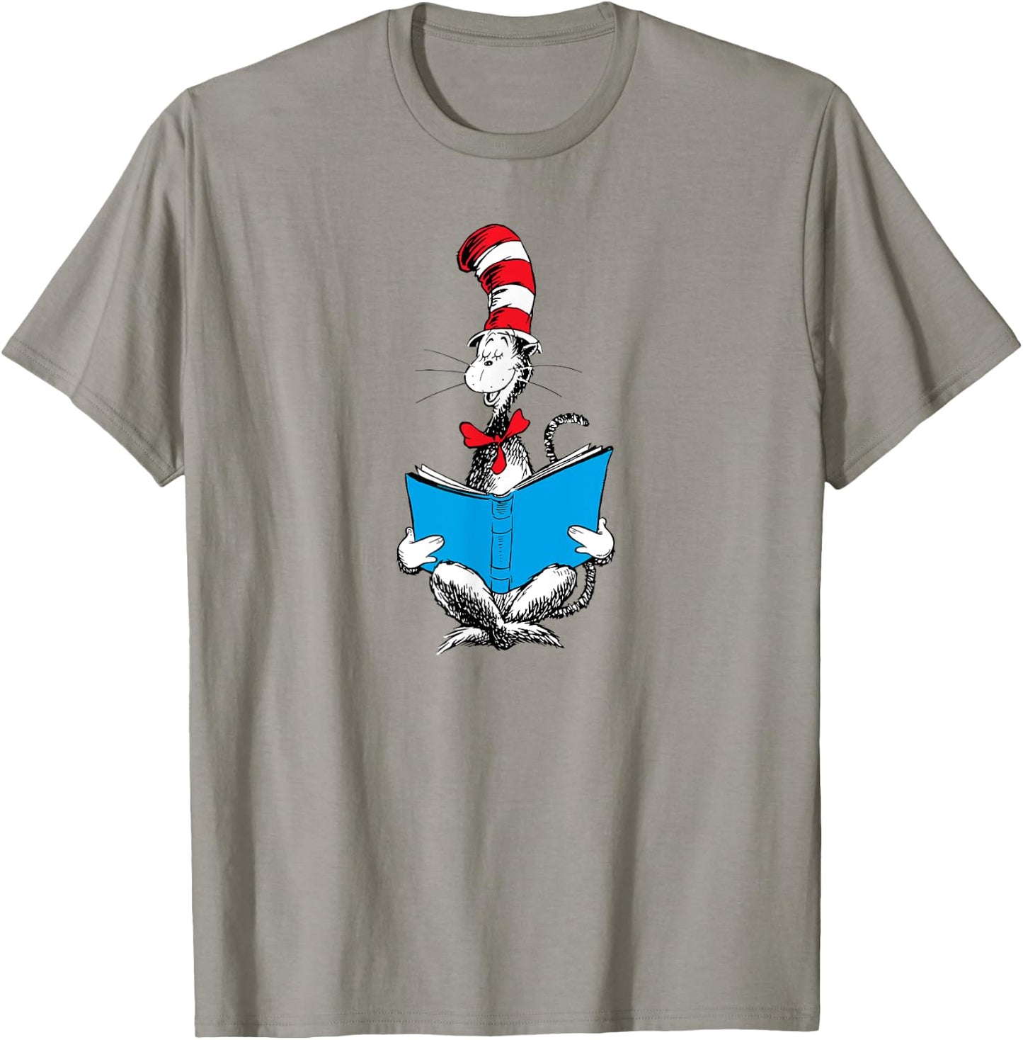 Dr. Seuss Reading Cat T-Shirt - T-Shirt | Sand