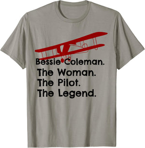 Bessie Coleman The Woman The Pilot The Legend Vintage T-Shirt - T-Shirt | Sand