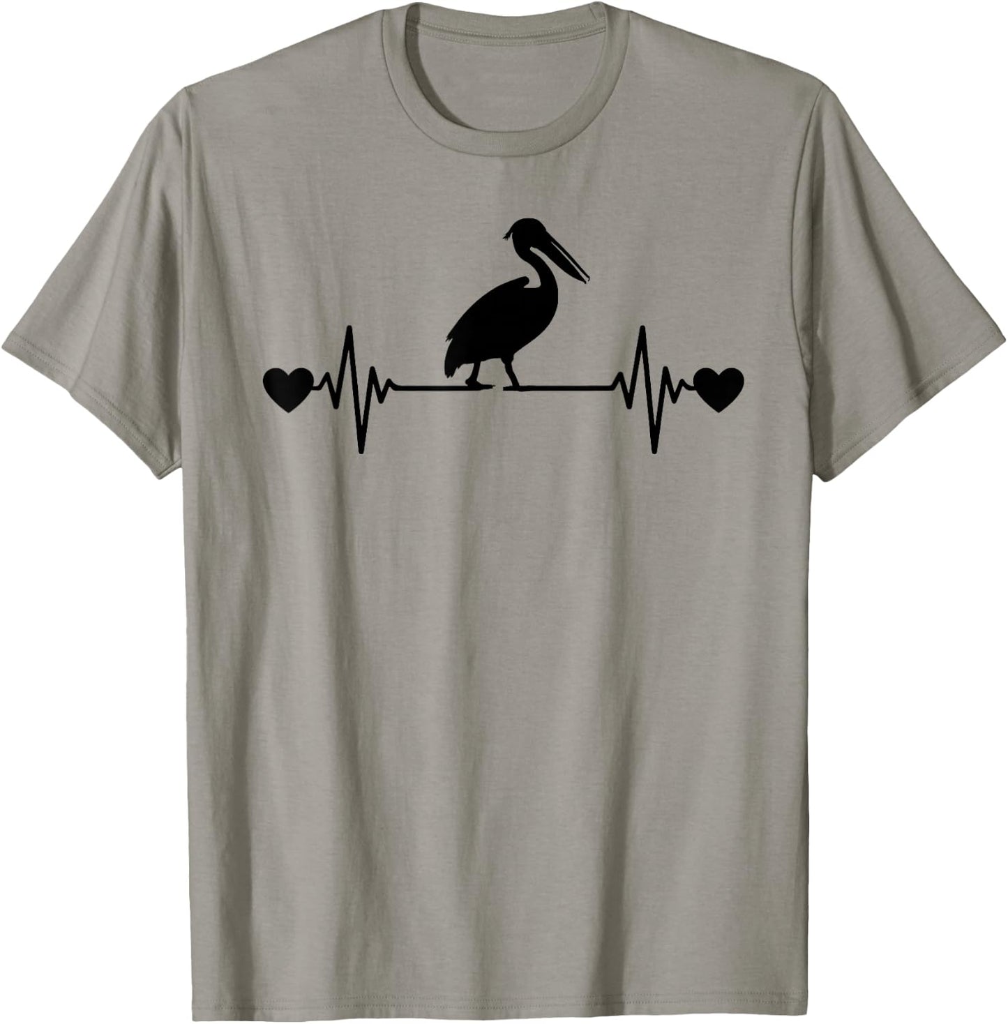 Funny Pelican Lover Men Women Heartbeat Design Pelican T-Shirt - T-Shirt | Sand