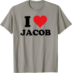 I Heart Jacob First Name I Love Personalized Stuff T-Shirt - T-Shirt | Sand