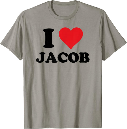 I Heart Jacob First Name I Love Personalized Stuff T-Shirt - T-Shirt | Sand