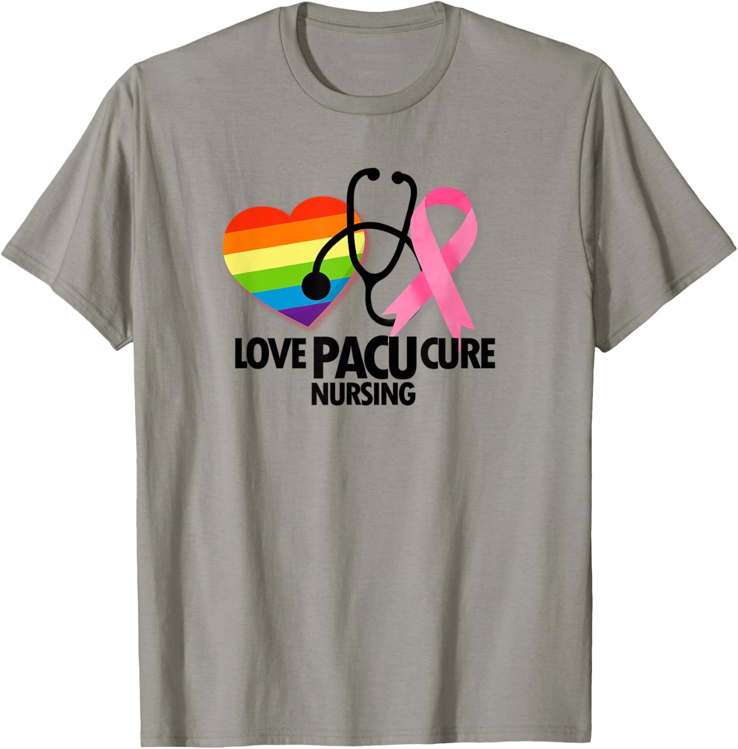 PACU Nurse RN Breast Cancer Awareness T-Shirt - T-Shirt | Sand