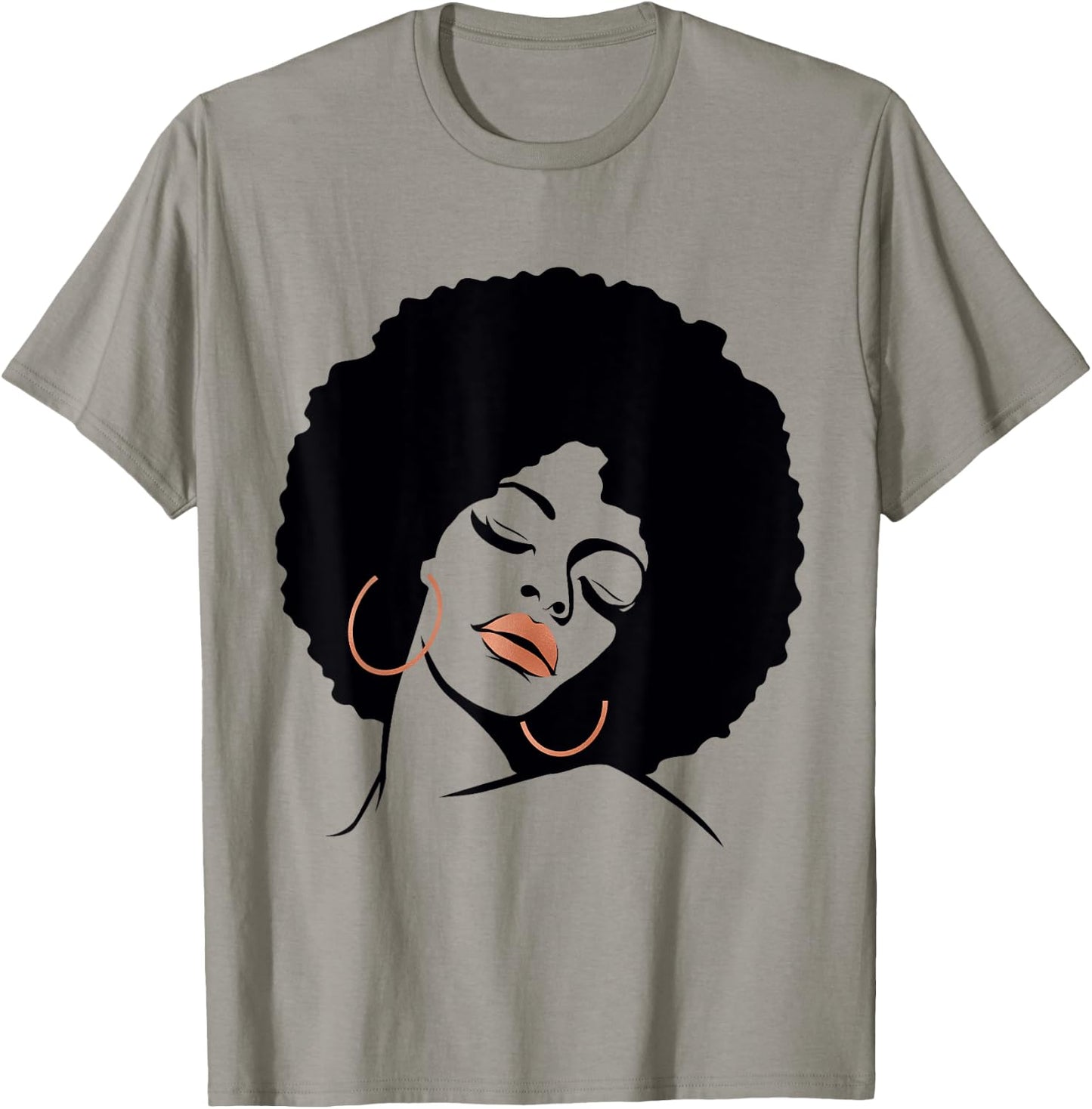 Black Girl Magic Shirt Natural Hair Afro Rose Gold Red Lips T-Shirt - T-Shirt | Sand