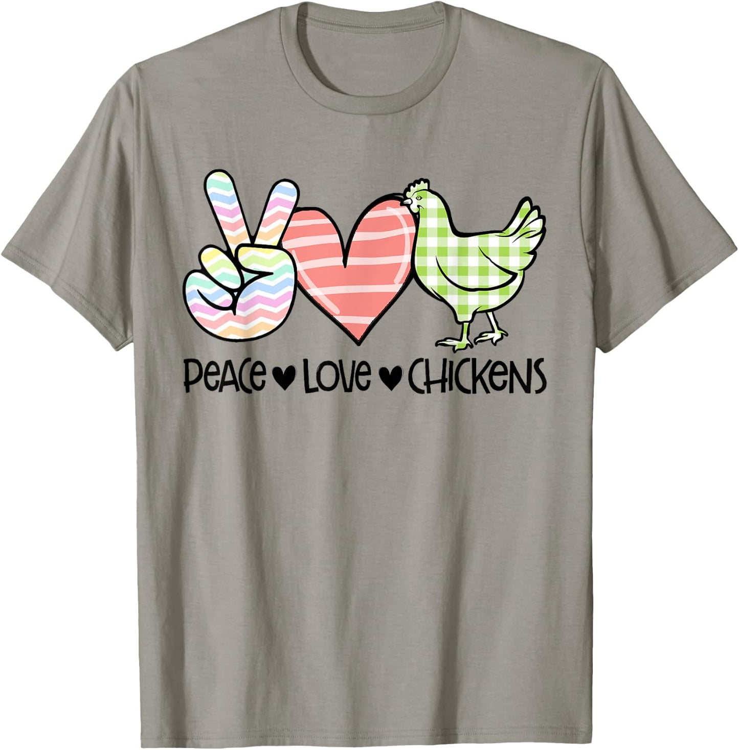 Peace Love Chickens Chicken Lover T-Shirt - T-Shirt | Sand