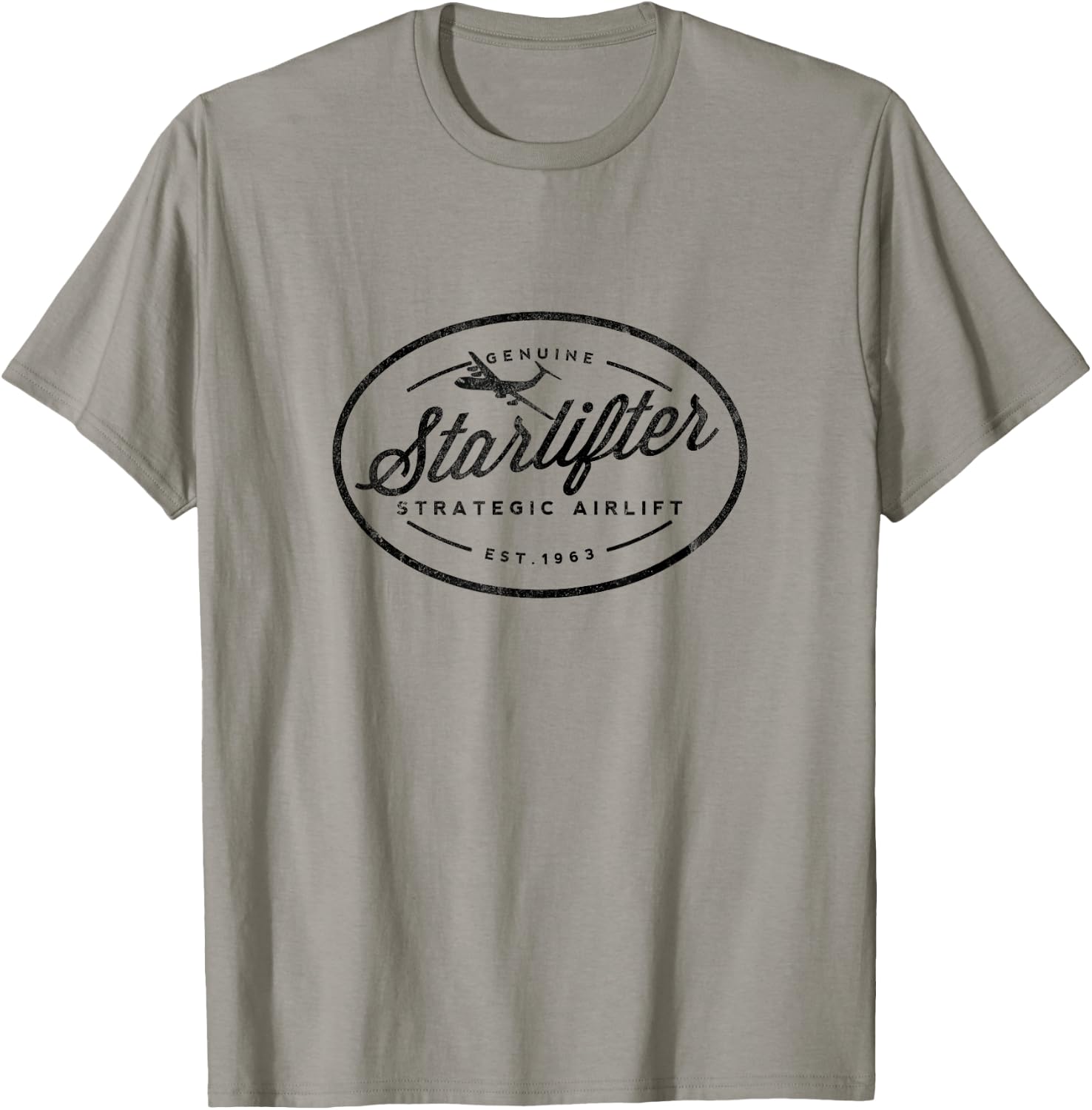 C-141 Genuine Starlifter Airlift Cargo Airplane T-Shirt - T-Shirt | Sand