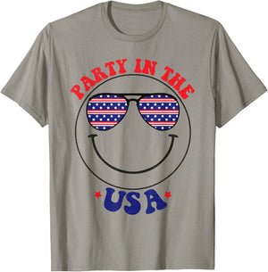 Party in the USA July 4th America Flag Patriot USA T-Shirt - T-Shirt | Sand