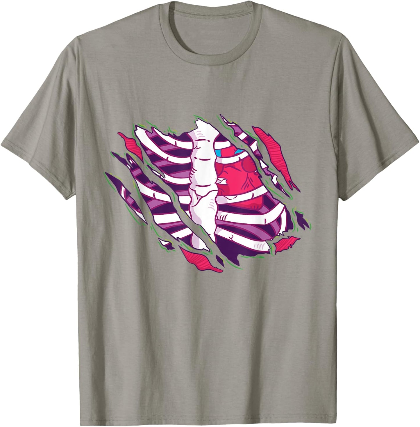 Zombie Ribcage Bones Costume T-Shirt - T-Shirt | Sand