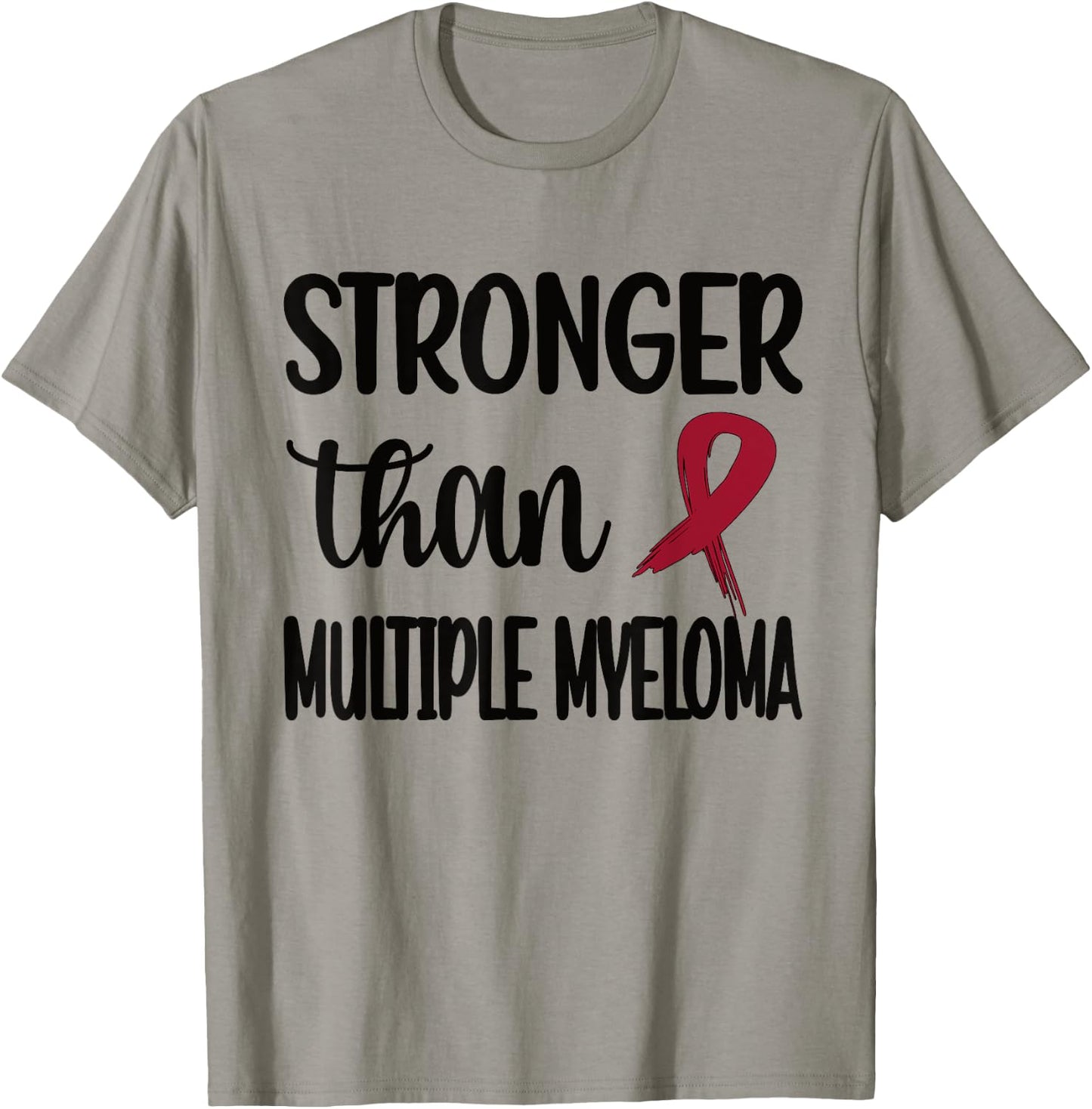 Stronger Than Multiple Myeloma Warrior Burgundy Ribbon T-Shirt - T-Shirt | Sand