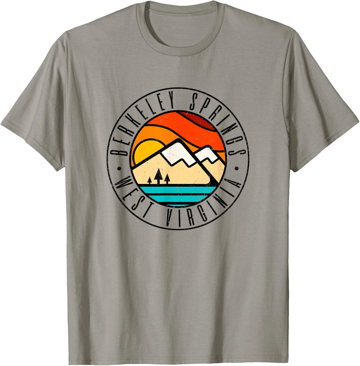 Minimalist Outdoors Berkeley Springs West Virginia WV T-Shirt - T-Shirt | Sand