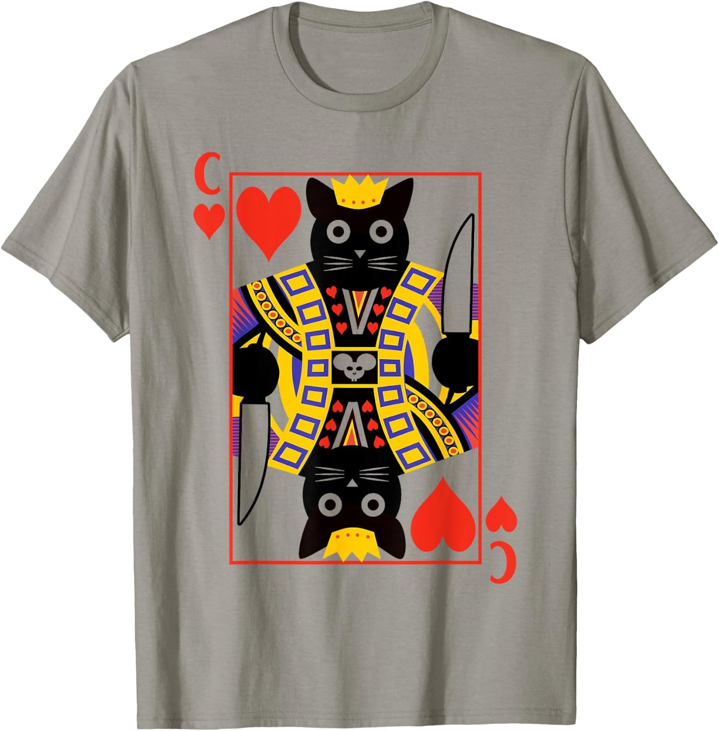 King Of Hearts Cat Poker Playing Card Women T-Shirt - T-Shirt | Sand