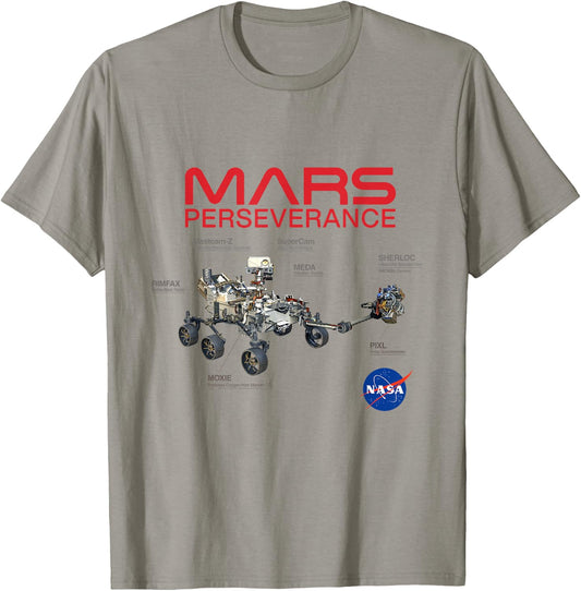 NASA Mars Perseverance Rover Diagram T-Shirt - T-Shirt | Sand