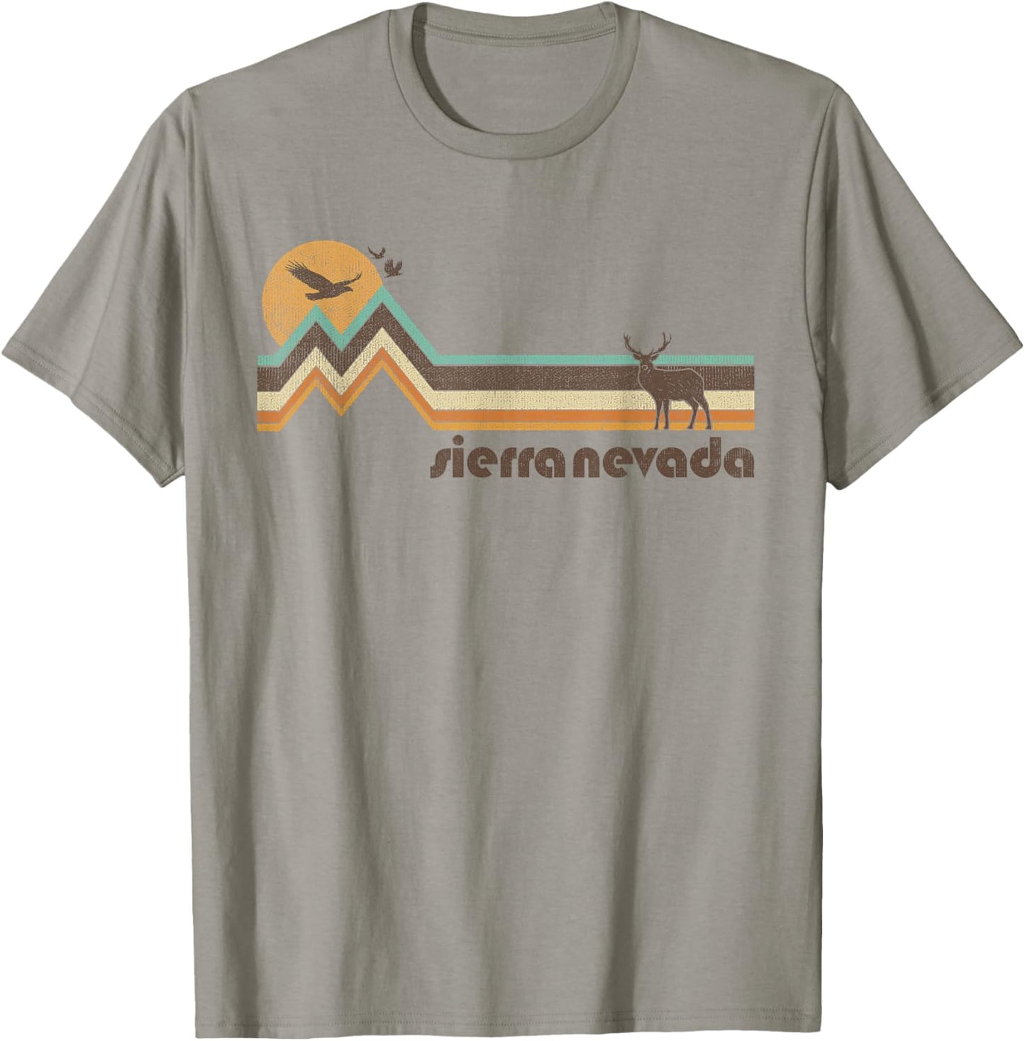 Sierra Nevada 70s 80s Retro Style Vintage Distressed Gift T-Shirt - T-Shirt | Sand