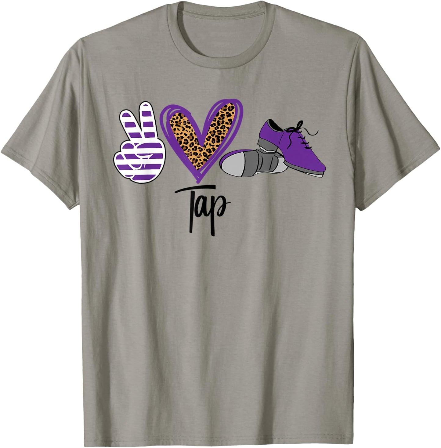 Peace Love Tap Tap Dance Shoes Purple T-Shirt - T-Shirt | Sand