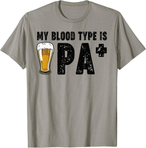 Funny Craft Beer My Blood Type Is IPA Positive Drinking Love T-Shirt - T-Shirt | Sand