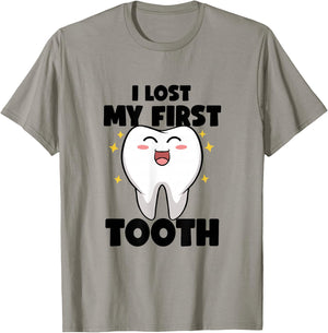 I Lost My First Tooth Kids Baby Teeth Pediatric Dentist T-Shirt - T-Shirt | Sand