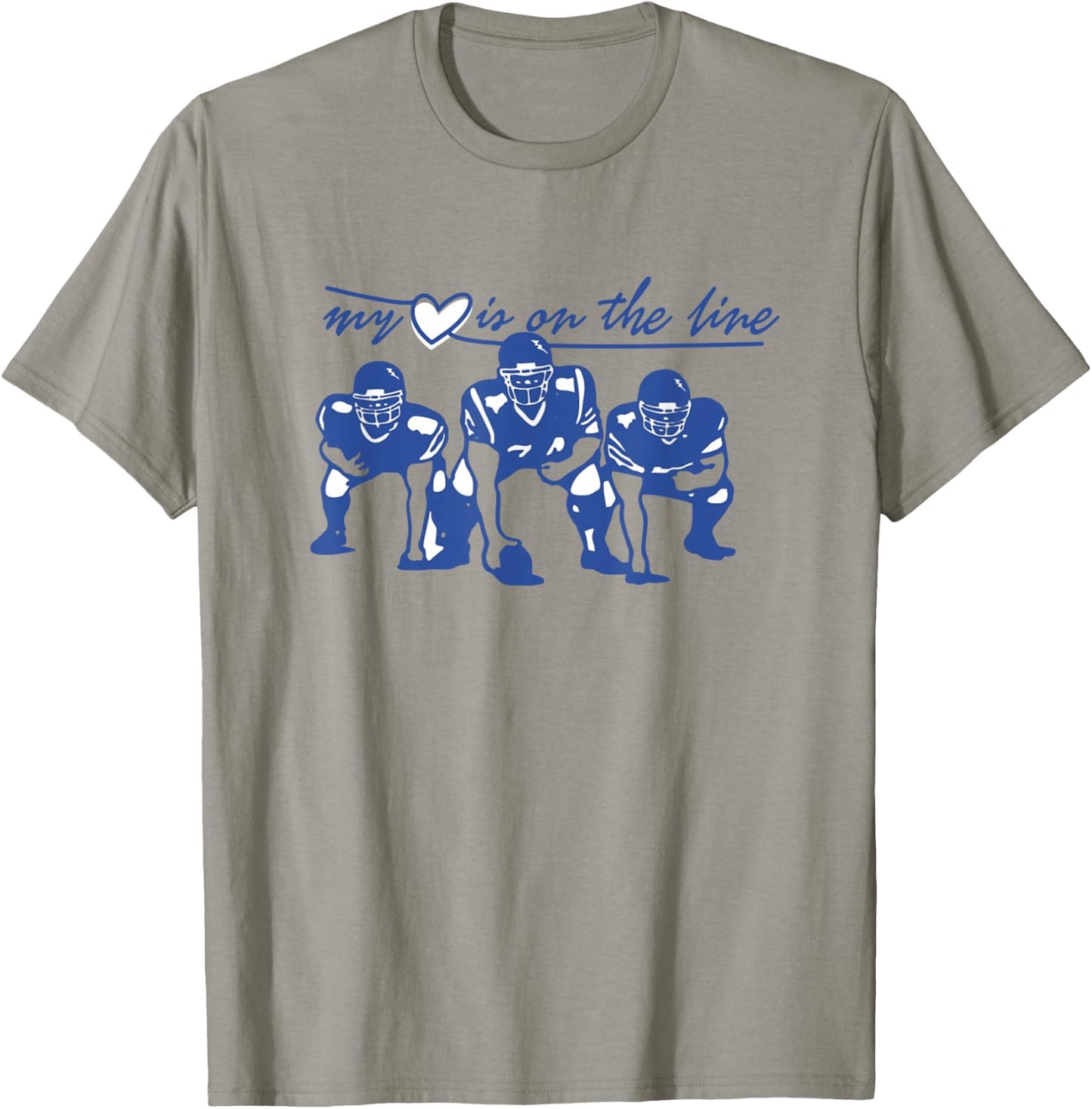 Football My heart Is On The Line offensive Lineman T-Shirt - T-Shirt | Sand