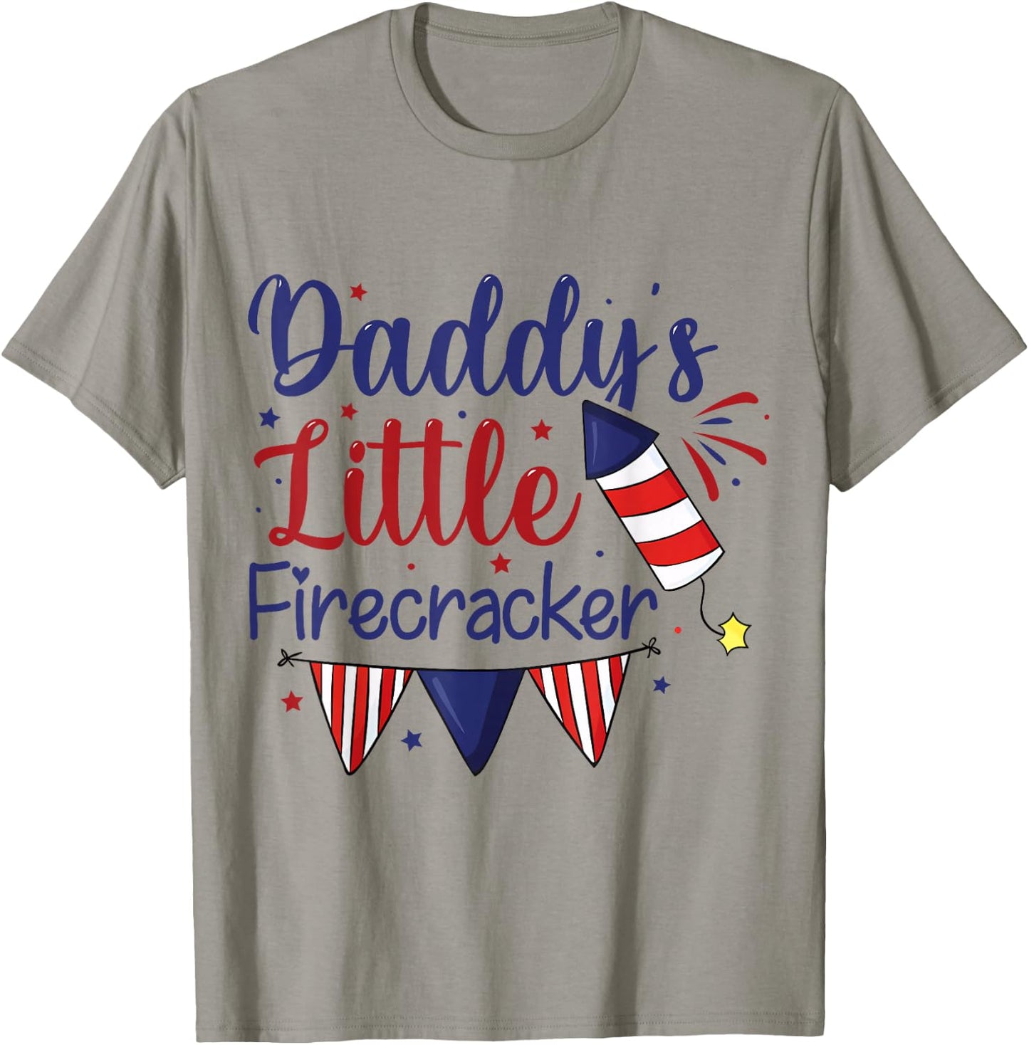 Daddy's Little Firecracker Cute 4th of July Toddlers Kids T-Shirt - T-Shirt | Sand