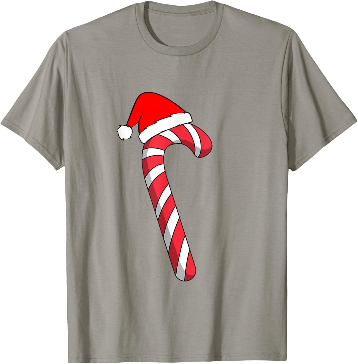 Christmas Candy Cane Santa Xmas T-Shirt - T-Shirt | Sand