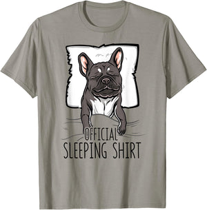 official sleeping Shirt cute french bulldog dog nightgown Men Women Girls Kids T-Shirt - T-Shirt | Sand
