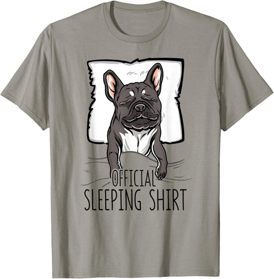 official sleeping Shirt cute french bulldog dog nightgown Men Women Girls Kids T-Shirt - T-Shirt | Sand