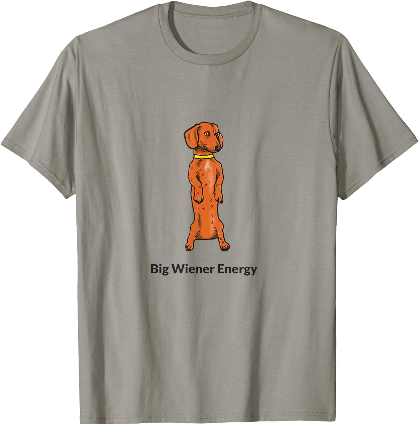 Katatat Designs Big Wiener Energy - Women's Dachshund Pattern - Blue - 3X-Large - Classic Fit - Short Sleeve - - Solid Colors: 100% Cotton T-Shirt - T-Shirt | Sand