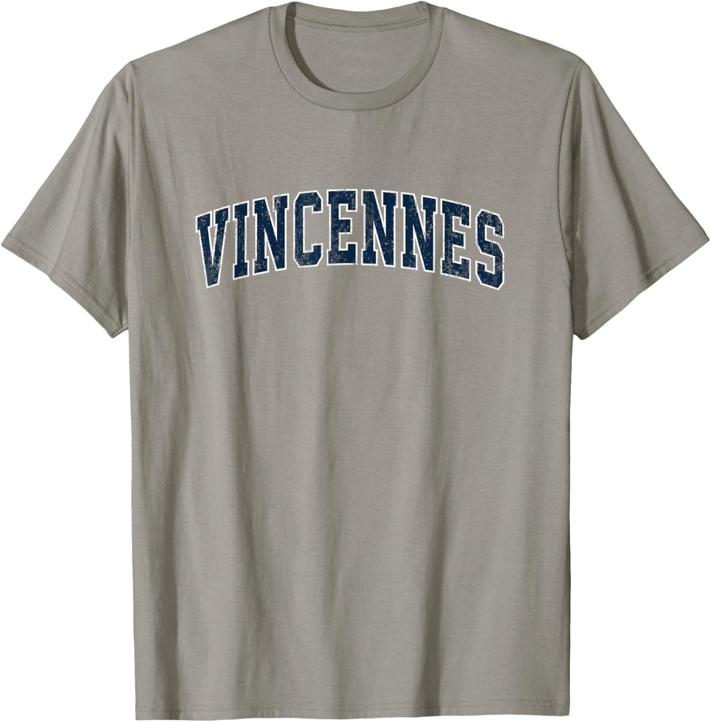 Vincennes Indiana IN Vintage Sports Design Navy Design T-Shirt - T-Shirt | Sand
