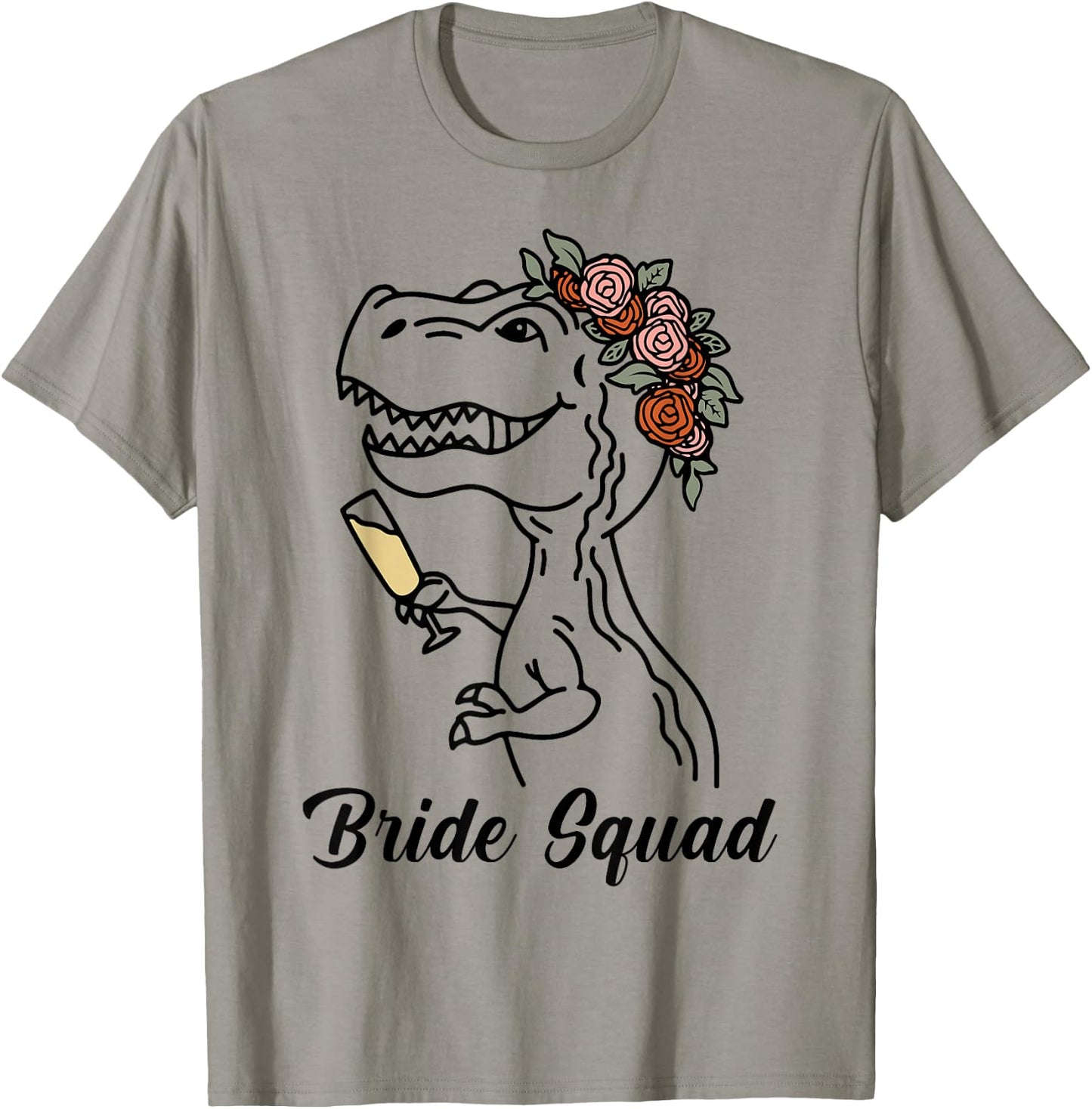 Dinosaur Bride Squad Bridesmaid Bachelorette Party Matching T-Shirt - T-Shirt | Sand
