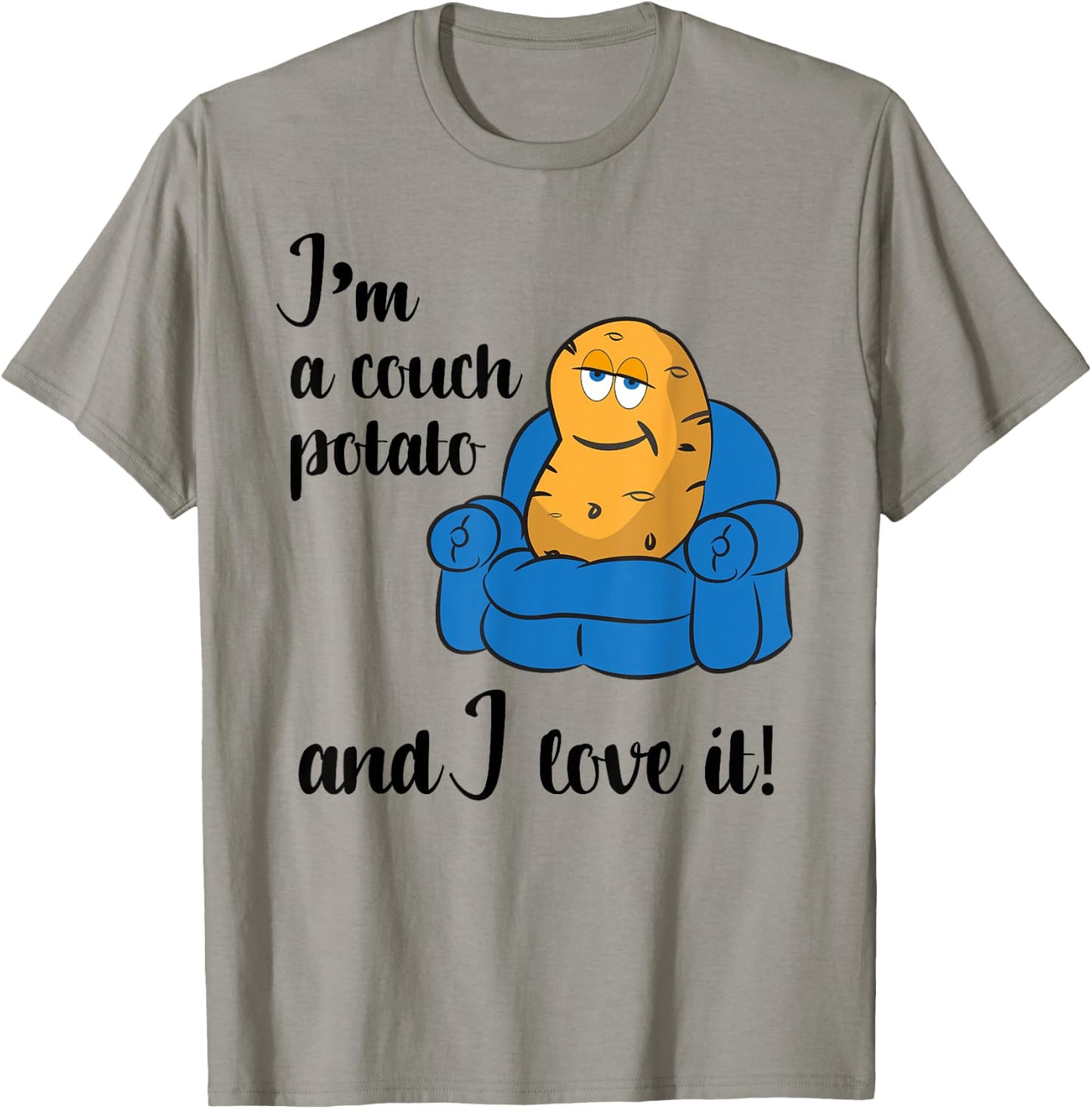 Funny Adult Couch Potato T-Shirt - T-Shirt | Sand