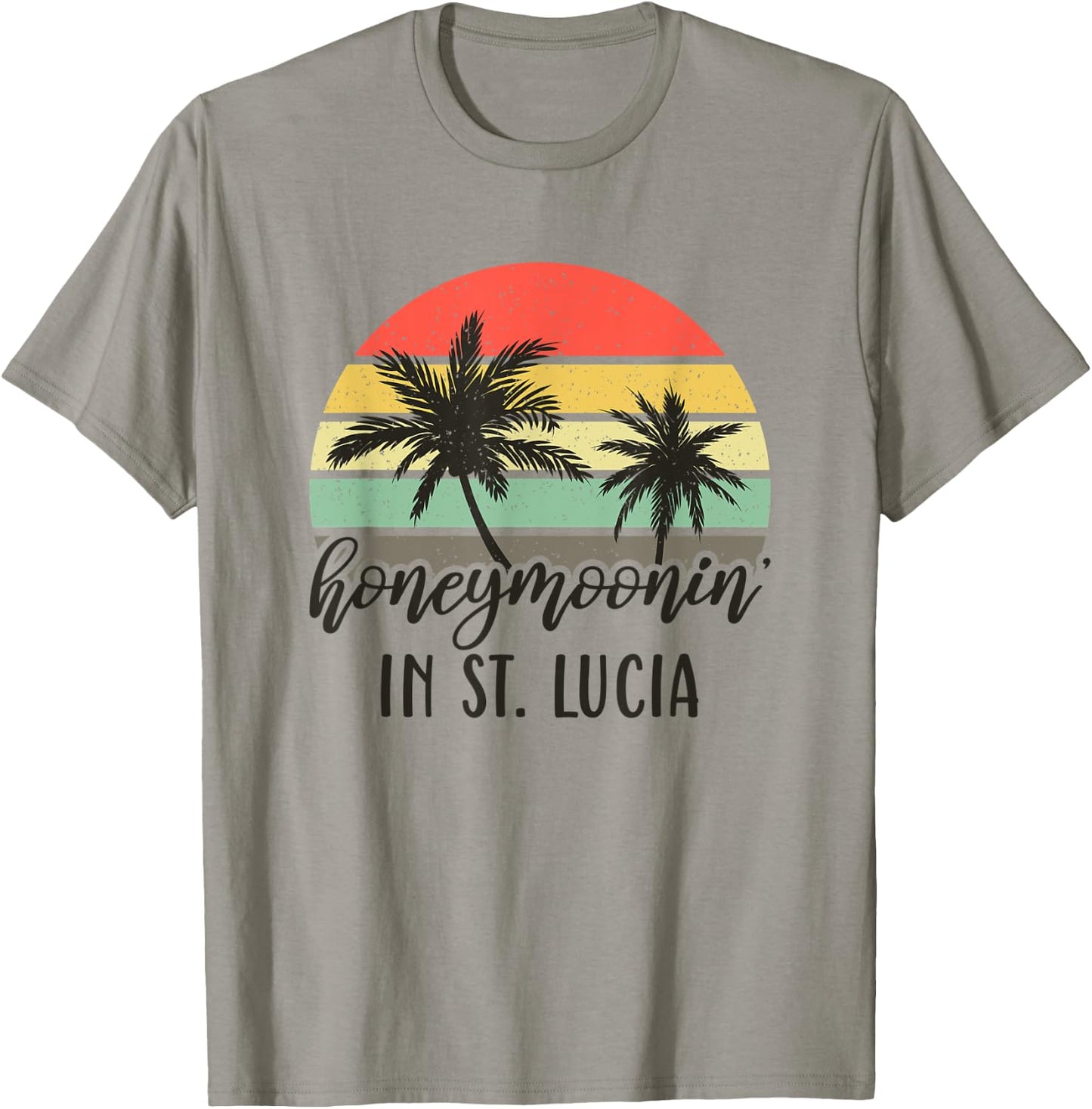 Honeymoonin' In St Lucia Matching Couples Vacation T-Shirt - T-Shirt | Sand