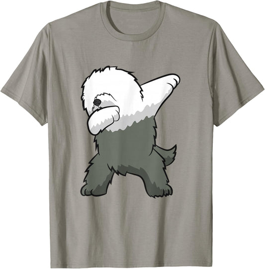 Old English Sheepdog Dog Dancing English Sheepdog T-Shirt - T-Shirt | Sand