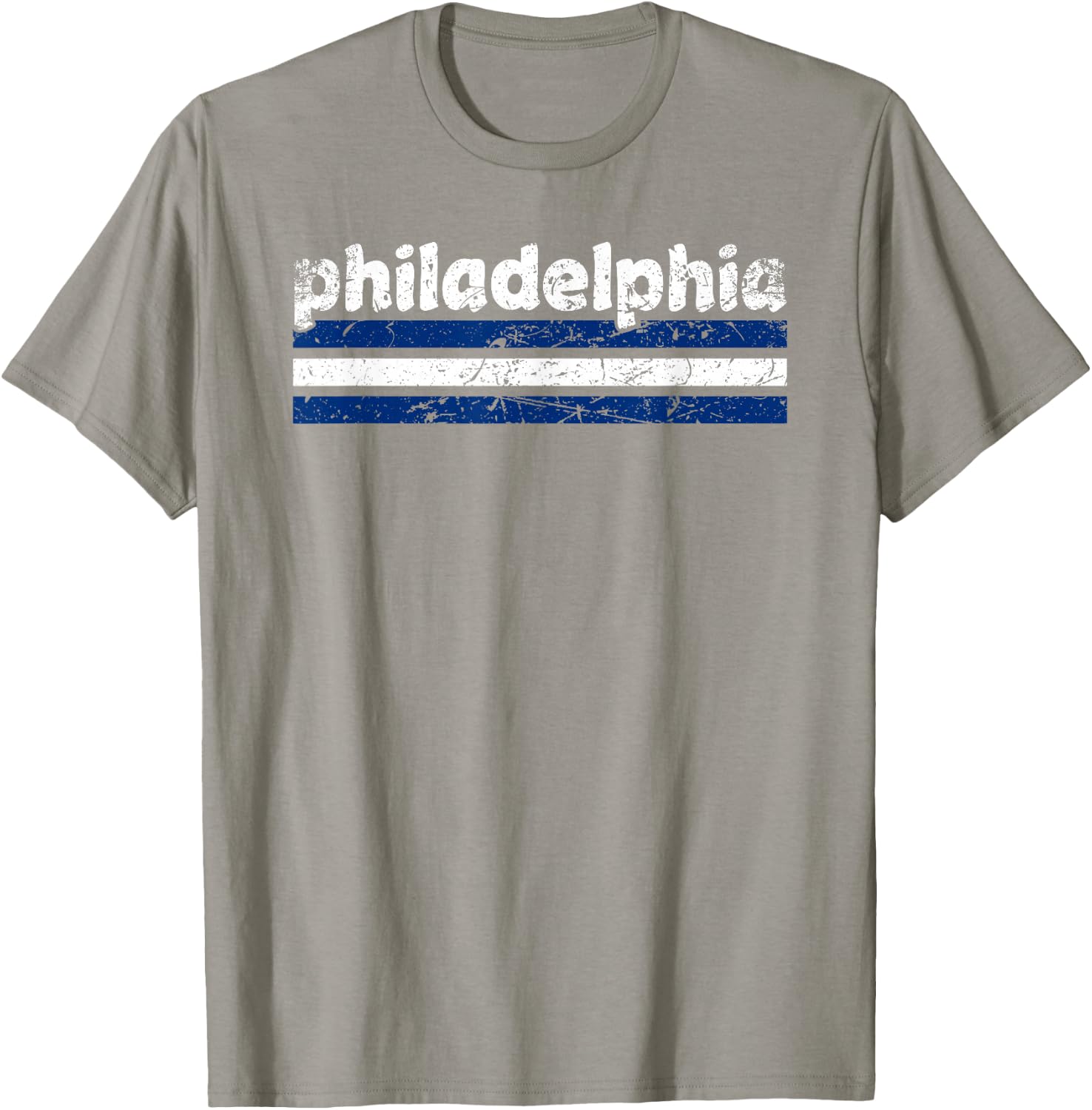 Philadelphia Pennsylvania Three Stripe Vintage Weathered T-Shirt - T-Shirt | Sand