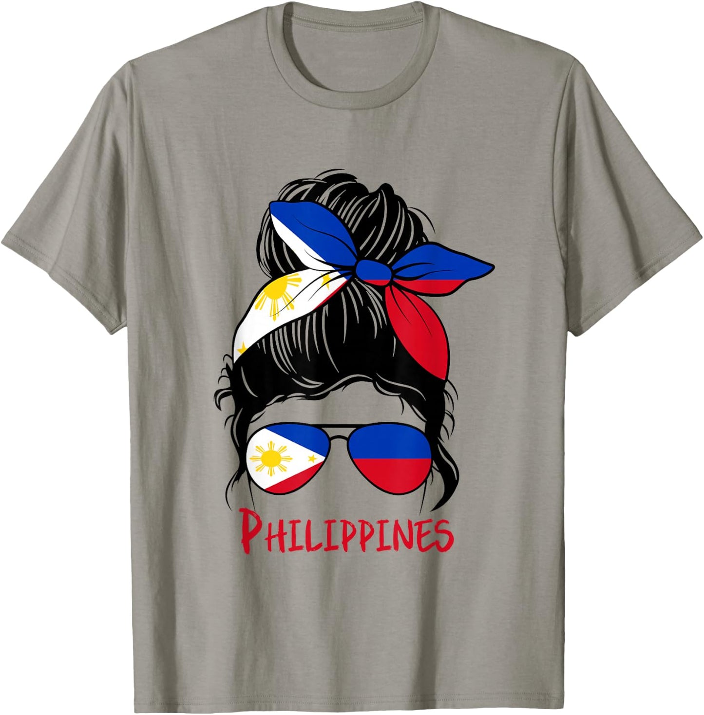 Filipino Girl Filipina Pinay Girl Philippines Woman Flag T-Shirt - T-Shirt | Sand