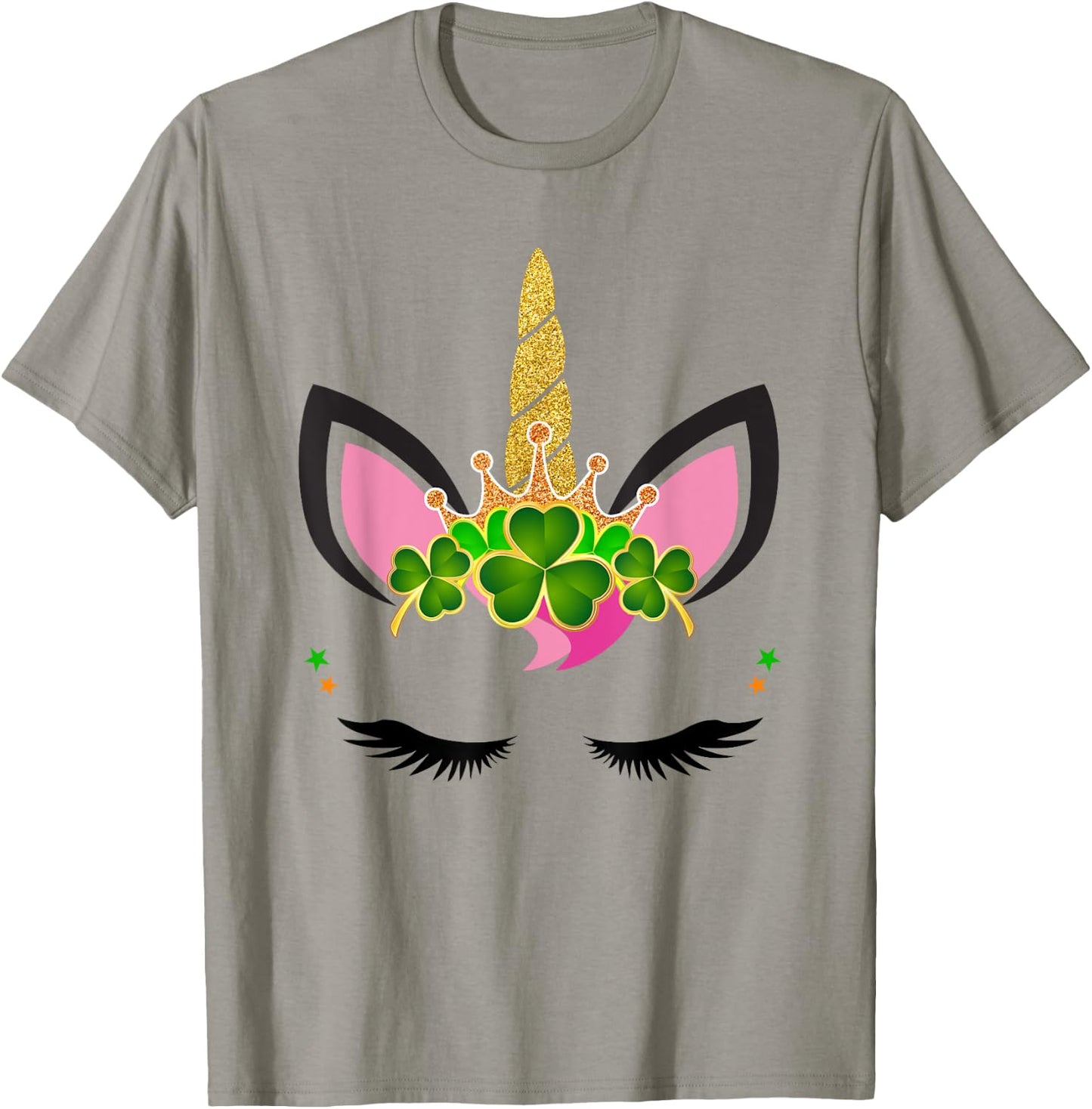 Unicorn Clover Leaf Unicorn Girl St Patricks Day T-Shirt - T-Shirt | Sand