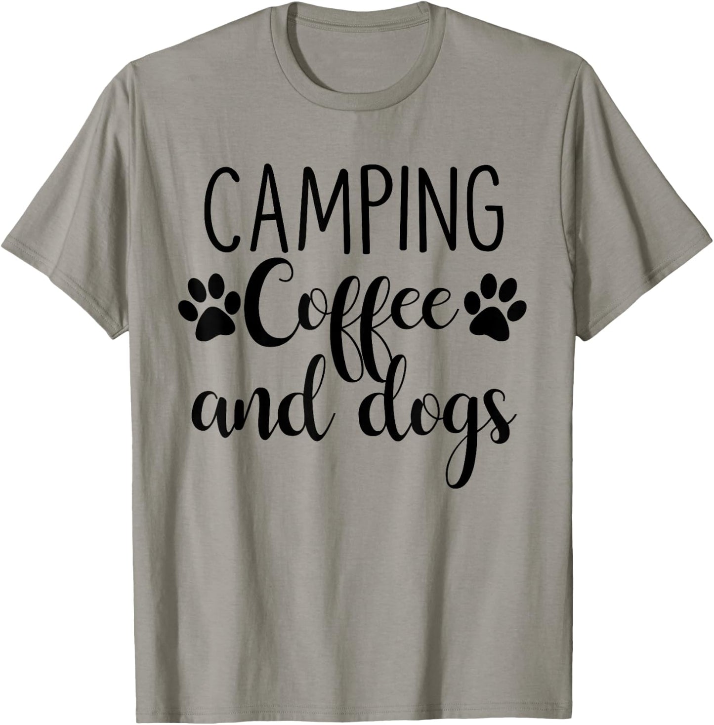 Camping Coffee And Dogs T-Shirt - T-Shirt | Sand