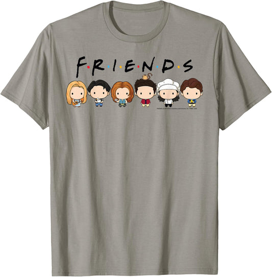 Friends Chibi Group Shot Lineup T-Shirt - T-Shirt | Sand