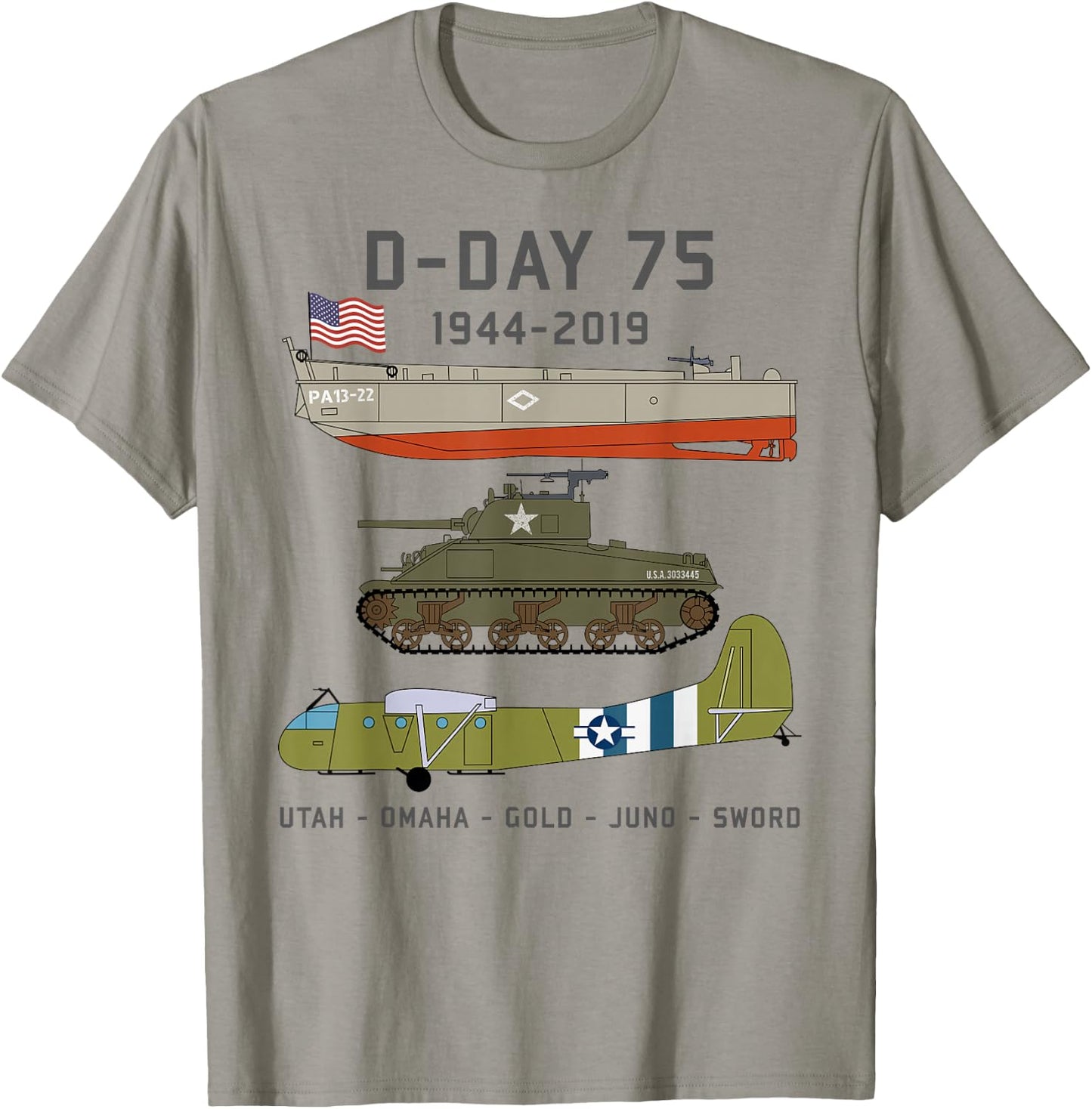 D-Day Normandy Landings WW2 75th Anniversary T Shirt Gift T-Shirt - T-Shirt | Sand