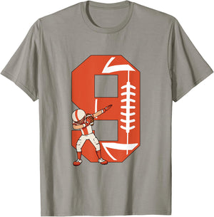 9 Years Old Boy Football Player 9th Football Birthday Boys T-Shirt - T-Shirt | Sand