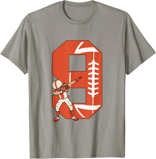 9 Years Old Boy Football Player 9th Football Birthday Boys T-Shirt - T-Shirt | Sand
