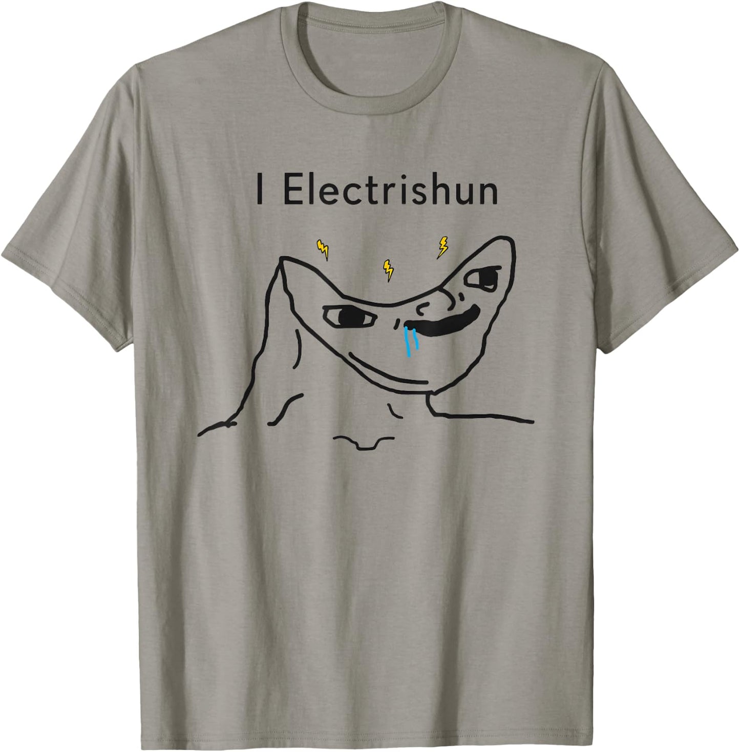 I Electrishun Meme Funny Electrician T-Shirt - T-Shirt | Sand