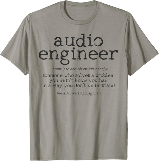 Audio Engineer Definition Sound Technician Engineering Gift T-Shirt - T-Shirt | Sand