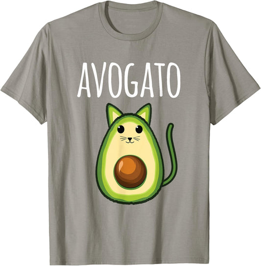 Avogato Shirt Women Girls Cute Avocado Cat Funny T-Shirt - T-Shirt | Sand