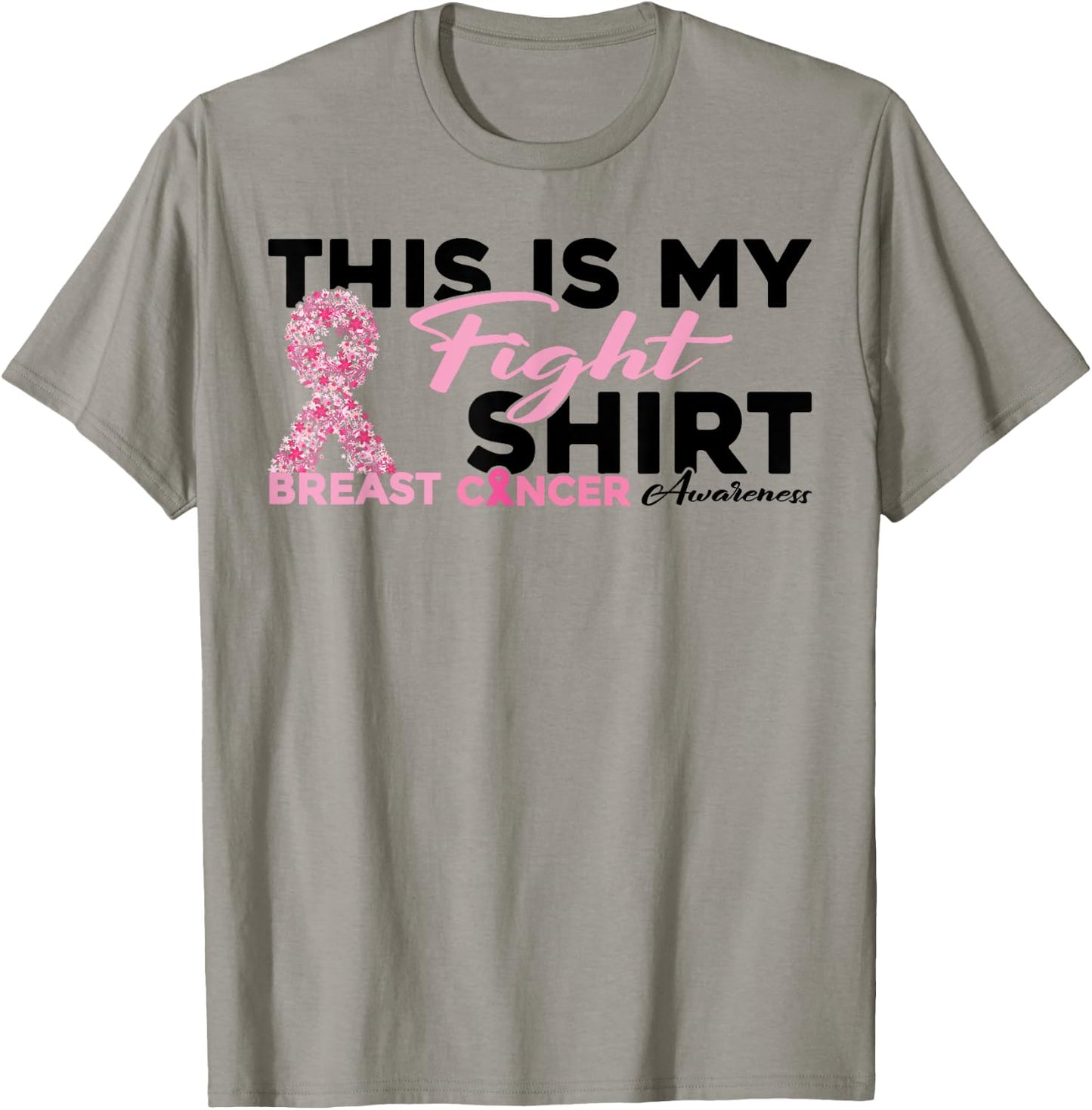 This Is My Fight Warrior Pink Woman Breast Cancer Awareness T-Shirt - T-Shirt | Sand