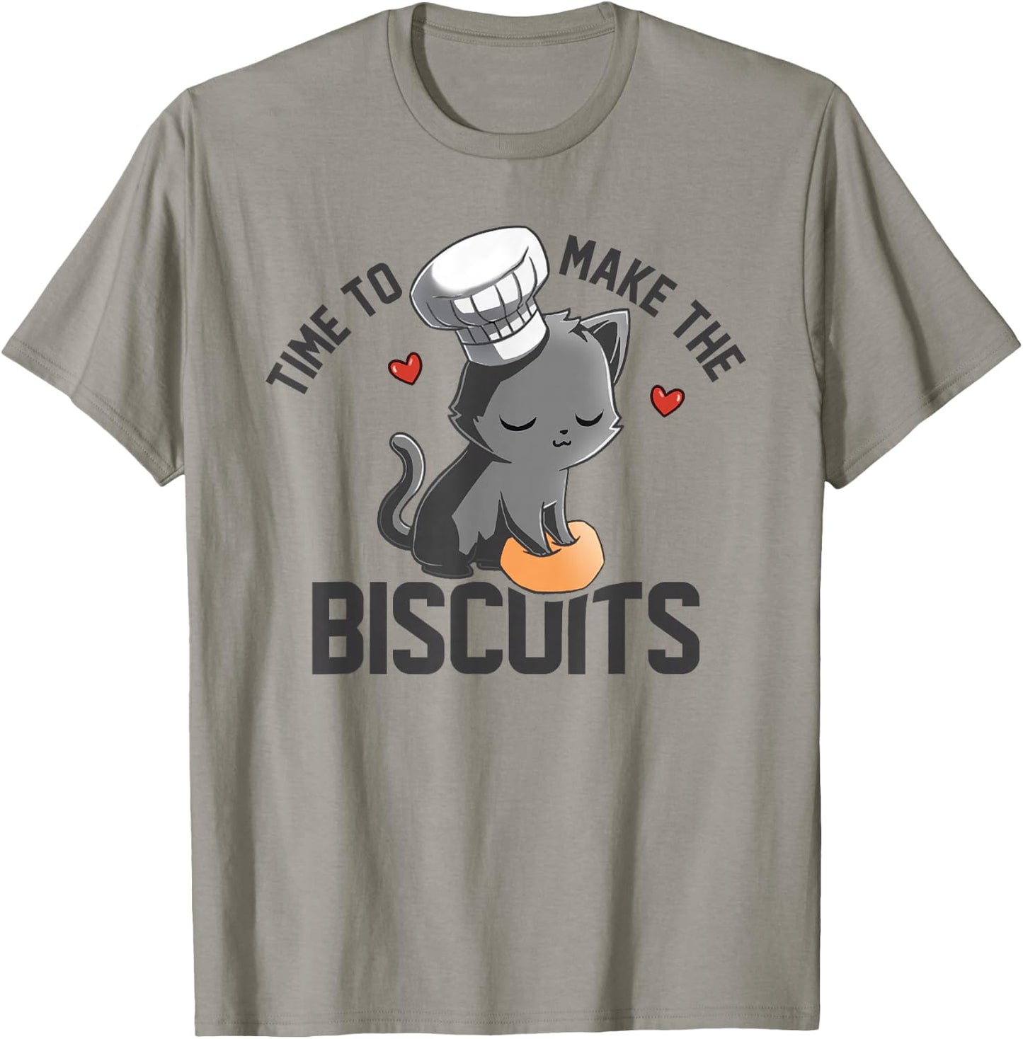 Time To Make The Biscuits Kneading Dough Kitten T-Shirt - T-Shirt | Sand