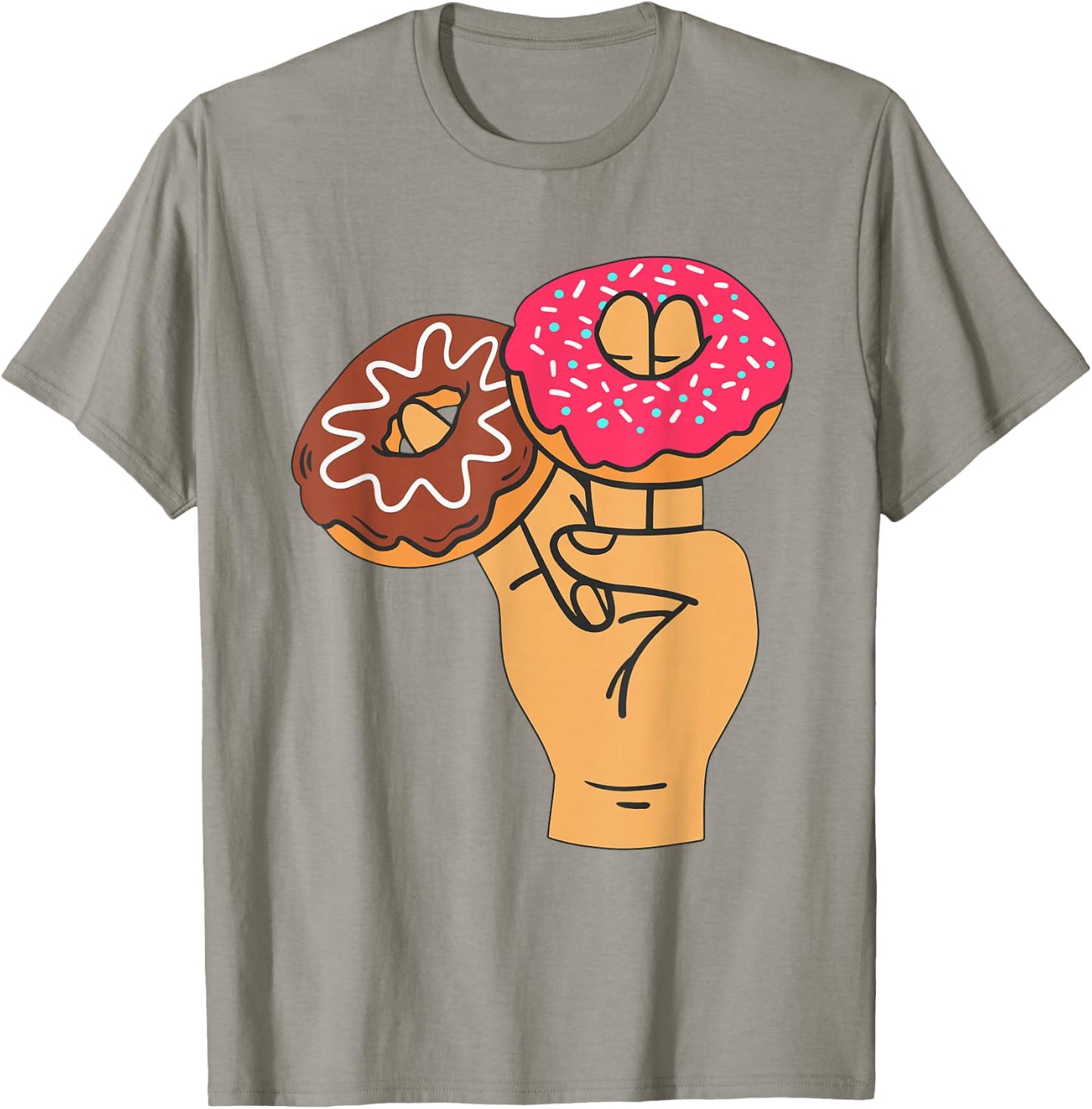 Two in The Pink One In The Stink Adult Humor Shocker Donut T-Shirt - T-Shirt | Sand