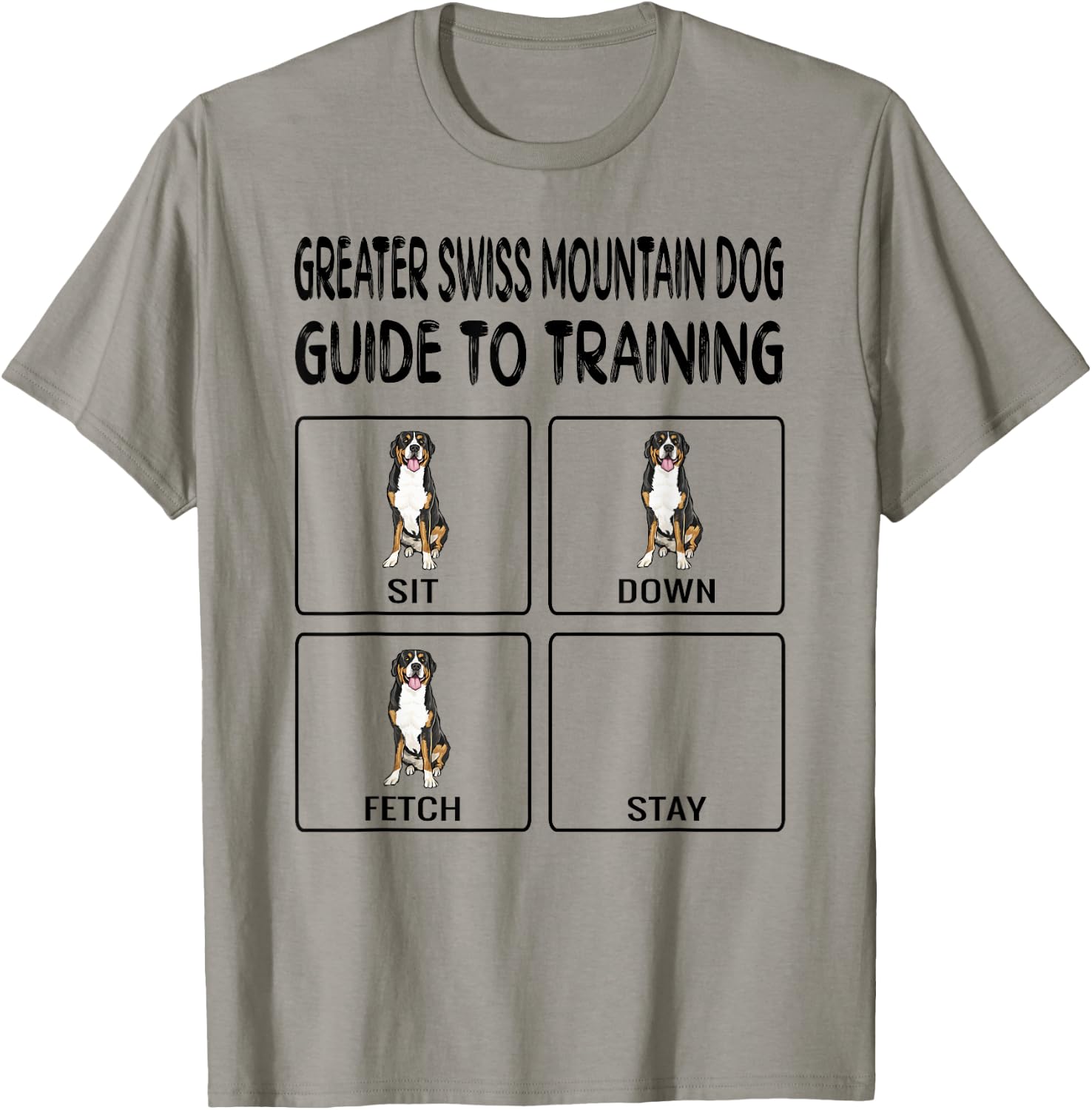 Greater Swiss Mountain Dog Guide To Training Dog Obedience Men Women Girls Kids T-Shirt - T-Shirt | Sand
