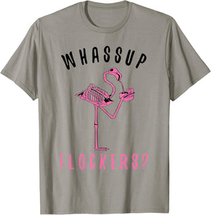 Flamingo Skeleton Design Funny Flamazing Whassup Flockers T-Shirt - T-Shirt | Sand