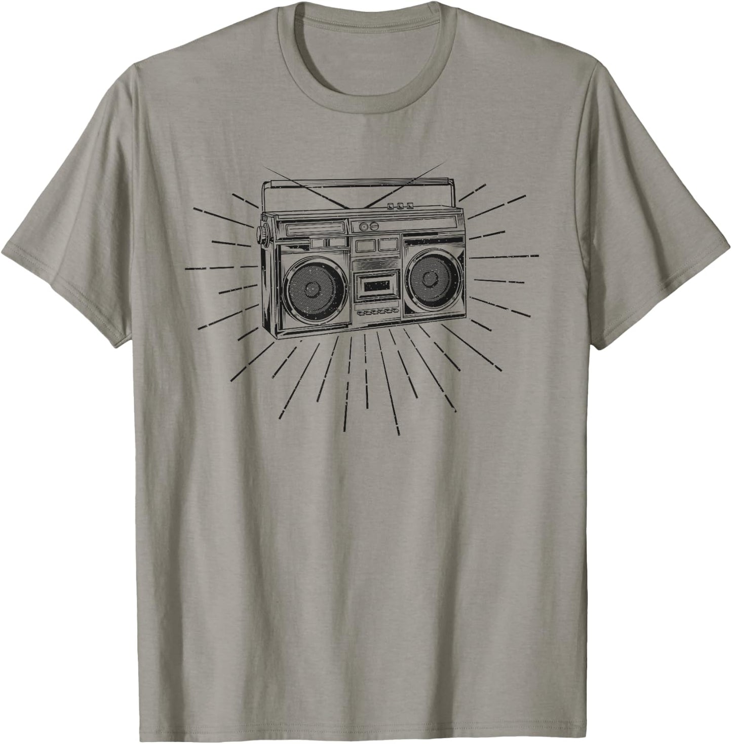 Retro Vintage 80s Boom Box Ghetto Blaster Radio Stack T-Shirt - T-Shirt | Sand
