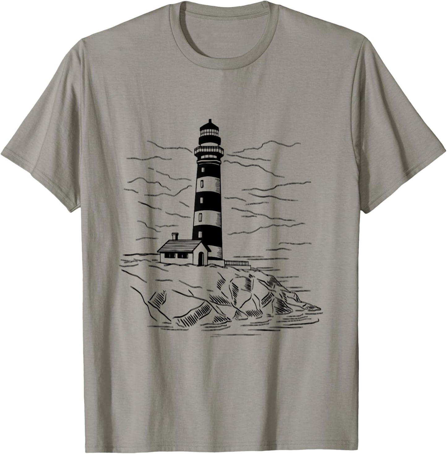 Lighthouse Seaside House Sailing Sea Beach Boating T-Shirt - T-Shirt | Sand