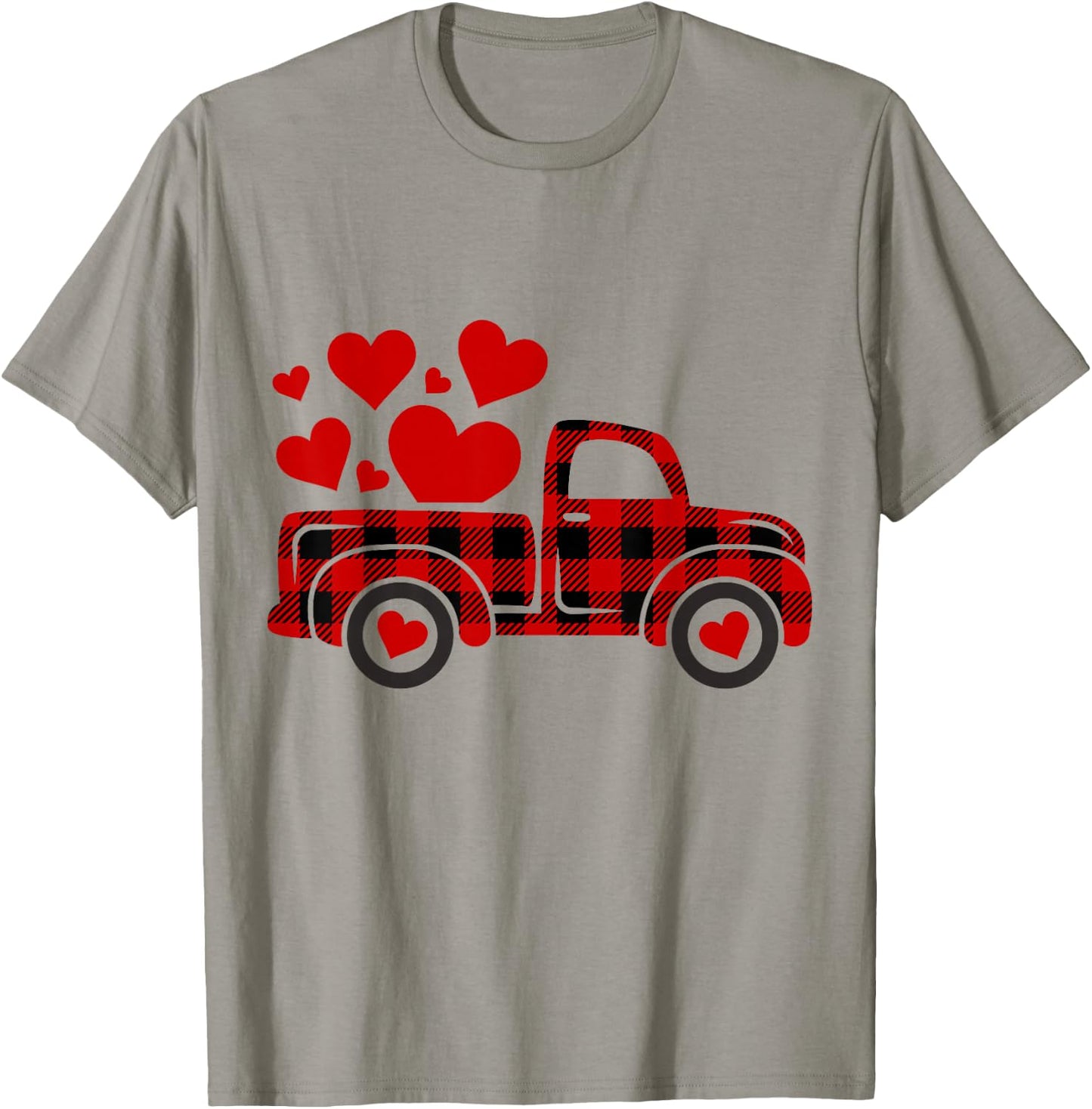 Red Plaid Truck Happy Valentines Day 2022 Couple Matching T-Shirt - T-Shirt | Sand